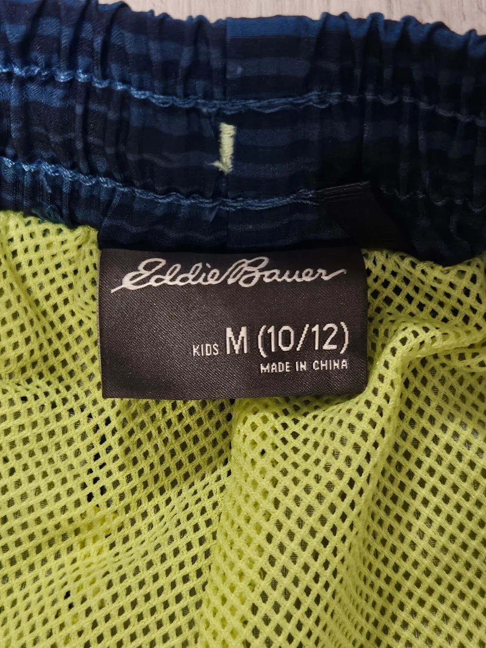 Eddie Bauer Kids Medium 10/12 Navy Striped Athletic Shorts